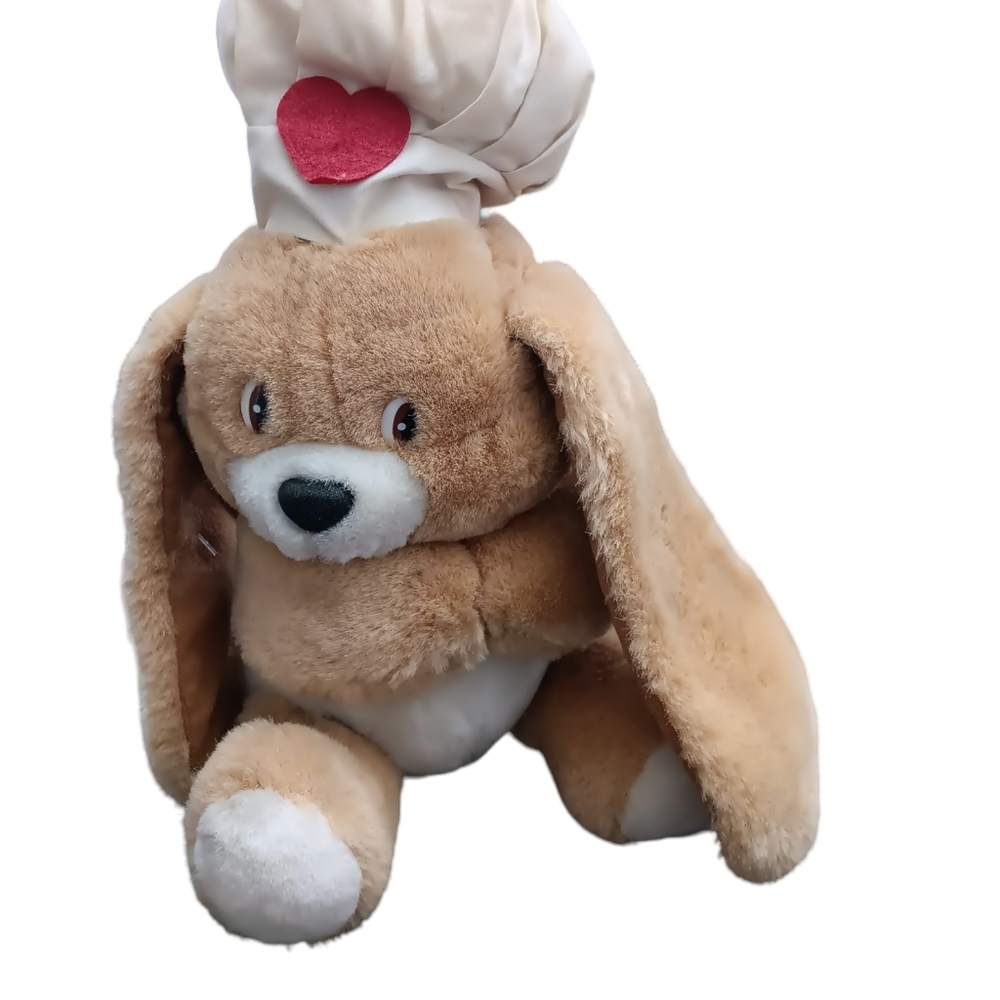 VTG RARE 1987 Applause Stuffed Animal Plush Floppy-ear Shifty-eye Chef Hat Puppy